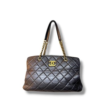 Chanel CC Crown Tote Bag Aged Calfskin