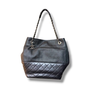 Chanel Perforated Leather Tote Bag