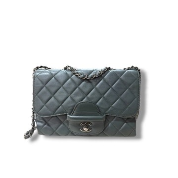 Chanel Lambskin Quilted Coco Loop Flap Bag (Grey)