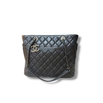 Chanel Quilted Lambskin Pocket Shopper Tote