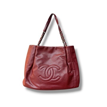 Chanel Timeless CC Shoulder Bag Burgundy Caviar
