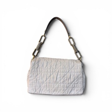 Christian Dior Grey Cannage Gaufre Flap Shoulder Bag