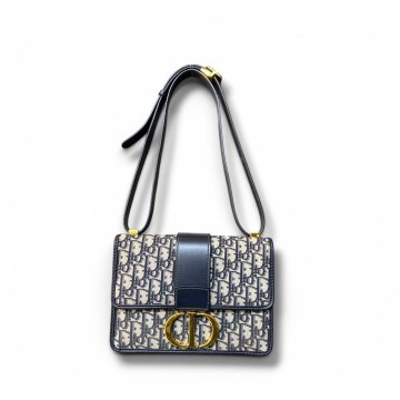 Dior 25 Montaigne Bag Blue Dior Oblique Jacquard Canvas