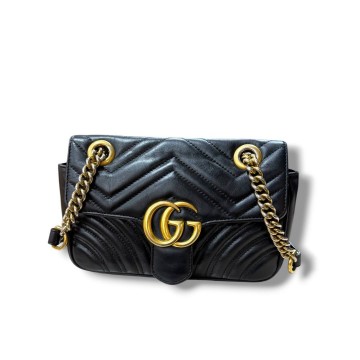 Gucci GG Marmont Matelassé Leather Small (Black)