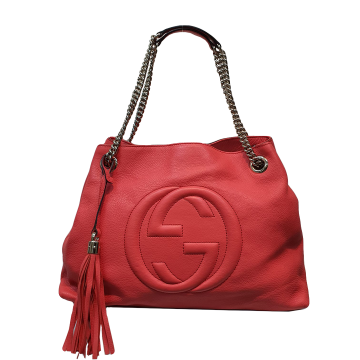 Gucci Soho Double Chain Hobo (Coral)