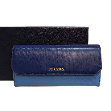 Prada Wallet Long Flap (Blue)