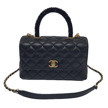 Chanel Flap with Diamante Top Handle (Nero)