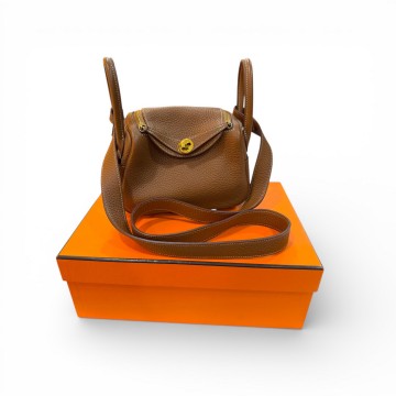 Hermes Mini Lindy Gold Clemence (1)