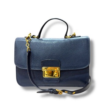 Miu Miu Madras Leather Push-Lock Flap Top Bag