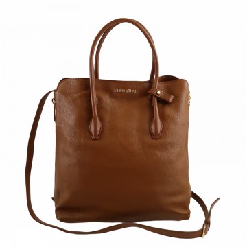Miu Miu Madras Brown Tote Bag