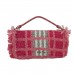 Miu Miu Women's Pink Crystal Embellished Raffia Shoulder Bag
