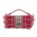 Miu Miu Women's Pink Crystal Embellished Raffia Shoulder Bag