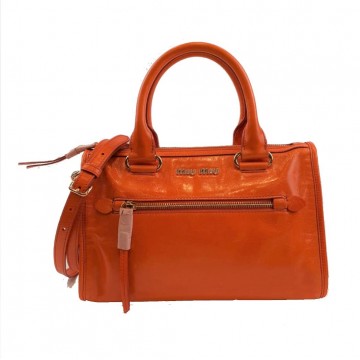 Miu Miu Bauletto Vitello Shine Zipped Shoulder Bag